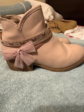 pop Blush Pink Bow Ankle Booties